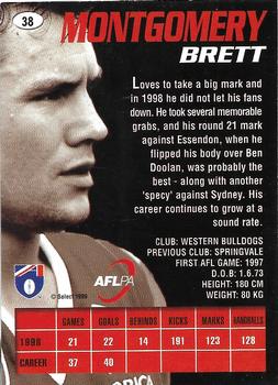 1999 Select AFL Premiere #38 Brett Montgomery Back